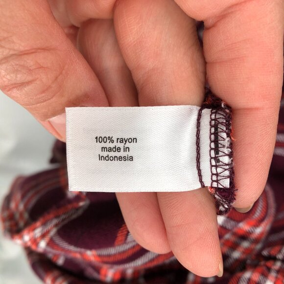 Lane Bryant button up shirt flannel long sleeved red plaid top casual 18 20 READ - Picture 8 of 10